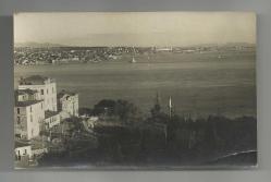 CONSTANTINOPLE KARŞIDA KIZKULESİ,SALACAK,SELİMİYE KIŞLASI SİYAH-BEYAZ ESKİ FOTOKART...