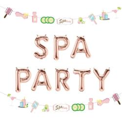 Antika - LaVenty 2 PCS Spa Party Balloons Spa Party Decoration Nail Polish Banner Spa Party Banner Spa Theme - kitantik - kitaLog