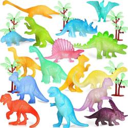 Antika - Skylety 60 Pieces Mini Luminous Dinosaurs Glow in The Dark Mini Dinosaur Figürler Toy Plastic Realis - kitantik - kitaLog