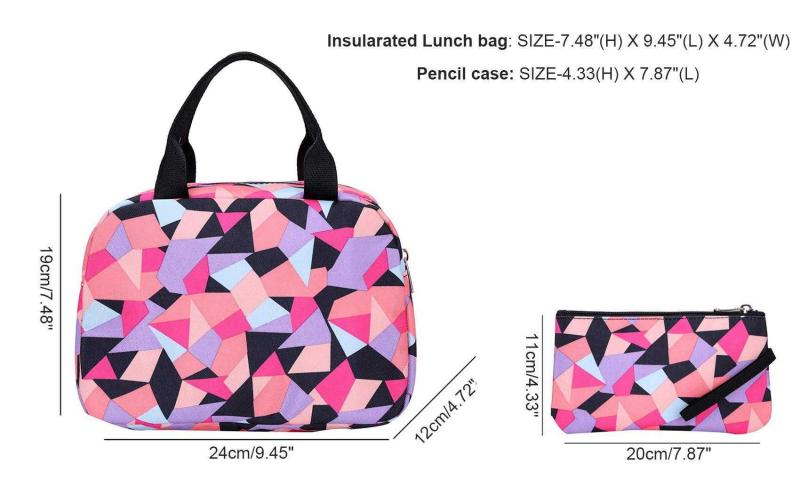 JiaYou Girl Geometric Printed Primary Junior High University School Bag  Bookbag 3pcs Backpack Sets(2# Blue-3pcs,35 L)
