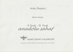 Sergi Broşürü: Artin Demirci Resim Sergisi / Urart Sanat Galerileri, Ankara