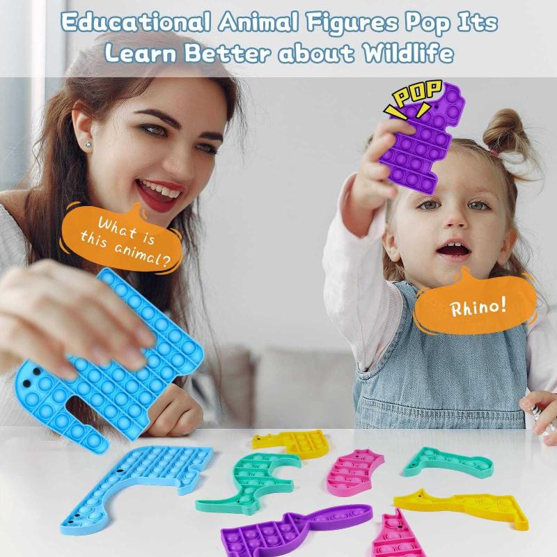 USLA Big Animal Pop-It Puzzle Fidgets Toy, 18 Pcs Jumbo 246 Bubbles Pop-It  Jigsaw Fidgets Toys for K - Antika ve Koleksiyon - kitantik |  #12702209023758