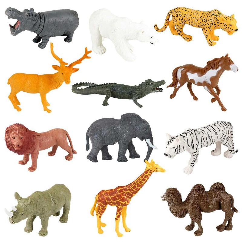 VSFNDB Safari Animals Figür Toys 12PC Realistic Jungle Wild Zoo Animals  Figurines Farm Animals Toys - Antika ve Koleksiyon - kitantik |  #12702209024218