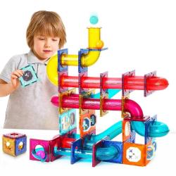 Antika - GAMZOO Magnet Marble Run-Speedy Magnetic Tiles Race Track! Building Blocks Toys STEM Learning Kit fo - kitantik - kitaLog