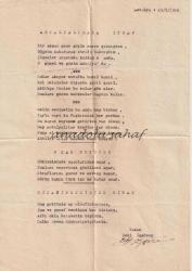 Zeki İşgören İmzalı Antalyalılara İthaf, Uçak Duygusu, Misafirlerimize Hitap Başlıklı Şiirler, 29 Mayıs 1946