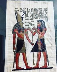 Papyrus üzeri antik Mısır tablo
