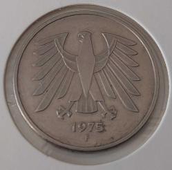 1975 ALMANYA DEUTSCHE 5 MARK ORİJİNAL MADENİ PARASI ÇİL-ÇİLALTI DDD2R1