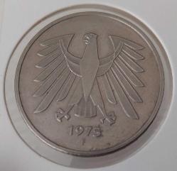 1975 ALMANYA DEUTSCHE 5 MARK ORİJİNAL MADENİ PARASI ÇİL-ÇİLALTI DDD2R1