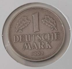 1963-F BATI ALMANYA DEUTSCHE 1 MARK ORİJİNAL MADENİ PARASI ÇİLALTI-ÇOK ÇOK TEMİZ RR1VV1 ÇOK NADİR