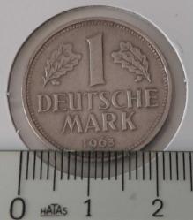 1963-F BATI ALMANYA DEUTSCHE 1 MARK ORİJİNAL MADENİ PARASI ÇİLALTI-ÇOK ÇOK TEMİZ RR1VV1 ÇOK NADİR