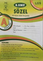 İtü Eta Vakfı Doğa Koleji 8. Sınıf Sözel Lgs Simülasyonu 18 Kasım 2021