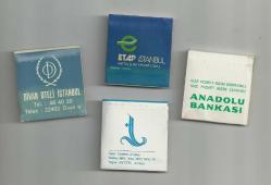 OTEL - OTELCİLİK TEMALI 4 ADET ESKİ YASSI KİBRİT...
