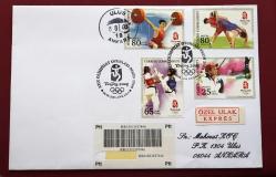 2008 XXIX Olimpiyat Oyunları - Pekin İlk Gün Zarfı (FDC)  Taahütlü postadan geçmiş