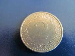 1984 YILI YUGOSLAVYA 2 DINARA