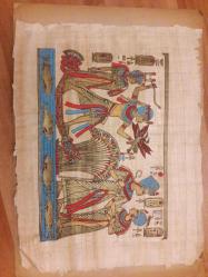 Efemera - Mısır 20. yüzyıl papirüs kağıdı üzerine antik Mısır konulu pano Resim - kitantik - kitaLog