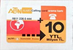K = UZAK  ARAMA KARTI ( ALTIN  KART - 10  YTL ) SERT  KARTON - ÇOK  TEMİZ ve NADİR