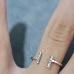 Vintage 14 Ayar Altın ve 0.06 karat pırlanta yüzük ayarlanabilir (89)