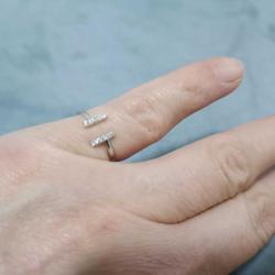 Vintage 14 Ayar Altın ve 0.06 karat pırlanta yüzük ayarlanabilir (89)