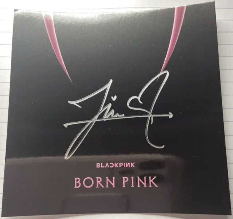 BLACKPINK JISOO İMZALI BORN PINK KARTPOSTAL 2022 - Efemera