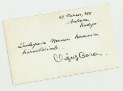 30 NİSAN 1948 ANKARA RADYOSU OĞUZ BARAN İMZALI FOTOĞRAF...