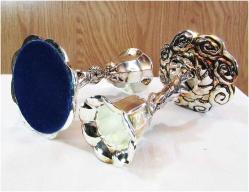 MELEKLİ GüMüŞ KaPLaMa ÇİFT MUMLUK-ŞAMDAN...