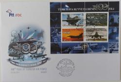 2011 TÜRK HAVA KUVVETLERİNİN 100.YILI ANMA BLOĞU FDC Sİ ŞŞ2R3 NADİRDİR