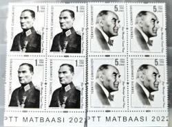Efemera - 2022 gazi mustafa kemal paşa  sürekli seri  4lü blok + tek +fdc - kitantik - kitaLog