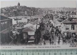 ESKİ DÖNEM İSTANBUL GALATA KÖPRÜSÜ VE PERA KARTPOSTALI ZR2 ÇOK NADİR