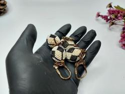 Eski Cam Boncuk Anahtarlık - Siyah Beyaz Top Beşiktaş Anahtarlık 2 Adet Gönderilecek