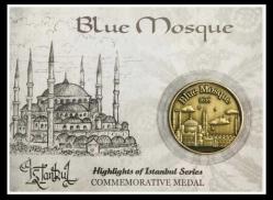 SULTAN AHMET CAMİİ HATIRA PRİNÇ MADALYON (MDL06) ÇİL Portföyünde Kapsül içinde.