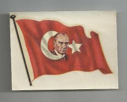 ATATÜRK VE BAYRAK TEMALI ESKİ FRANSIZ BASIMI SULU ÇIKARTMA...