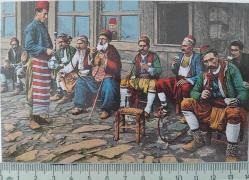 ESKİ DÖNEM İSTANBULDA  BİR KAHVEHANE KARTPOSTALI KRAA2 ÇOK NADİR