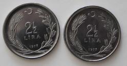 1977 2.5 Lira FAO Çil Herkese Ekmek ve Konut  TERS-DÜZ Takım 038