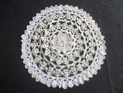 DANTEL - MASA ORTASI - 34 CM - SİMLİ FİLOŞ İP İLE ÖRÜLMÜŞ