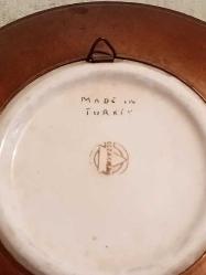 ECZACIBAŞI DAMGALI ESKİ EL YAPIMI BAKIR KORUMALI DUVAR TABAĞI...