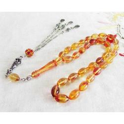 ALACALI HaReLi ATEŞİ KEHRİBAR 33 LüK TESBİH.....8x12,5mm