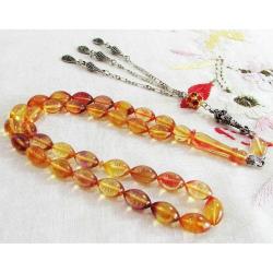 ALACALI HaReLi ATEŞİ KEHRİBAR 33 LüK TESBİH.....8x12,5mm