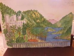 RESİM -  İÇMELER  MART AYI  MANZARASI  SULUBOYA  KARIŞIK TEKNİK KARTON KAĞIT ÜZERİNE RESİM . EBAT:24×30 cm. RESSAM: M. BALOĞLU  24 MART 2004