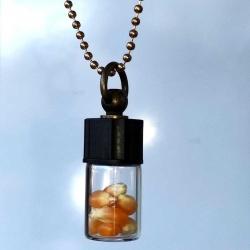 Çevirmeli Su Geçirmez Kapaklı 3cm Mini Cam Şişe Kolye Ilaç Tohum Dilek Hatıra Kapsül