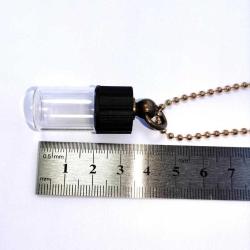 Çevirmeli Su Geçirmez Kapaklı 3cm Mini Cam Şişe Kolye Ilaç Tohum Dilek Hatıra Kapsül