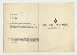 İSTANBUL ERKEK LİSESİ HAZIRLIK SINIFI KARNESİ...