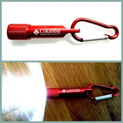 OMENİV'DEN KIRMIZI COLUMBİA MİNİ EL FENERİ LED LAMBA KARABİNA KARABİNER ANAHTARLIK  OUTDOOR SIRT ÇANTASI KAMP