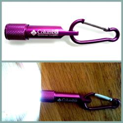 OMENİV'DEN MOR RENK COLUMBİA MİNİ EL FENERİ LED LAMBA KARABİNA KARABİNER ANAHTARLIK  OUTDOOR SIRT ÇANTASI KAMP