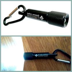 OMENİV'DEN SİYAH COLUMBİA MİNİ EL FENERİ LED LAMBA KARABİNA KARABİNER ANAHTARLIK  OUTDOOR SIRT ÇANTASI KAMP