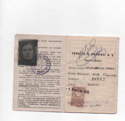 Efemera - İş Bankası 1955 Fotoğraflı Banka Hesap Cüzdanı - kitantik - kitaLog