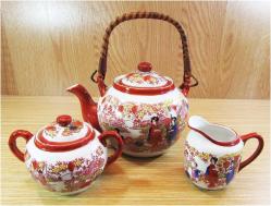 ViNTaGe JAPON GEYŞALI PoRSeLeN ÇAY SETİ..