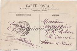 Fontainebleau - Le Palais, La Bibliotheque, 1912 / Fransız Postasından Geçmiş, Ön Yüzü Pullu, Ön ve Arka Yüzü Damgalı