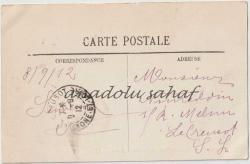 Fontainebleau - Le Palais, La Cour des Adieux, 1912 / Fransız Postasından Geçmiş, Ön Yüzü Pullu, Ön ve Arka Yüzü Damgalı