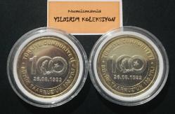 2022 Yılı BÜYÜK TAARRUZ'UN 100.YILI Hatıra Parası ÇİL+ (TCHM2022K) TC TERS/DÜZ TK. “QUADRAN KAPSÜL İÇİNDE”