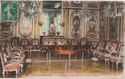Fontainebleau - Le Palais, La Salle du Conseil, 1912 / Fransız Postasından Geçmiş, Ön Yüzü Pullu, Ön ve Arka Yüzü Damgalı